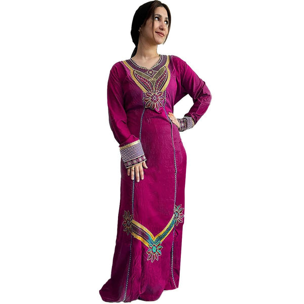 Islamic Egyptian Cotton Arabic Abaya Galabeya Jilbab Dress Muslim Galabya Hijab Hand made embroidery