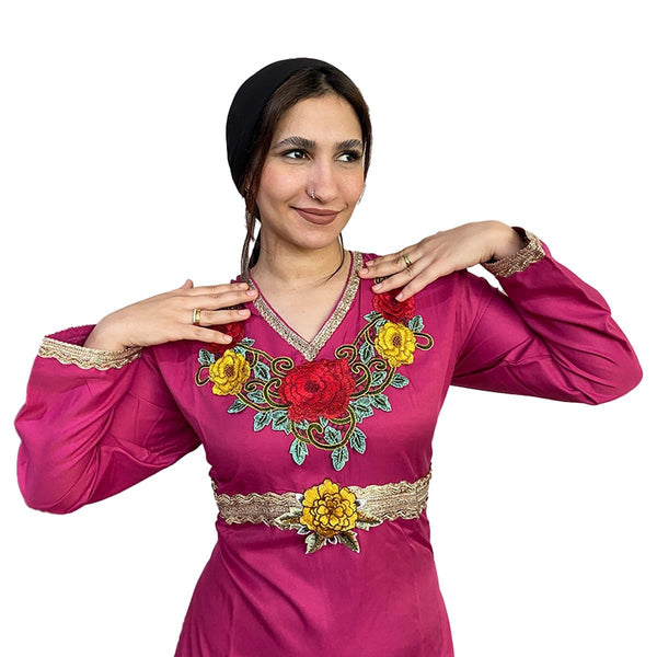 Islamic Egyptian Cotton Arabic Abaya Galabeya Jilbab Dress Muslim Galabya Hijab Hand made embroidery