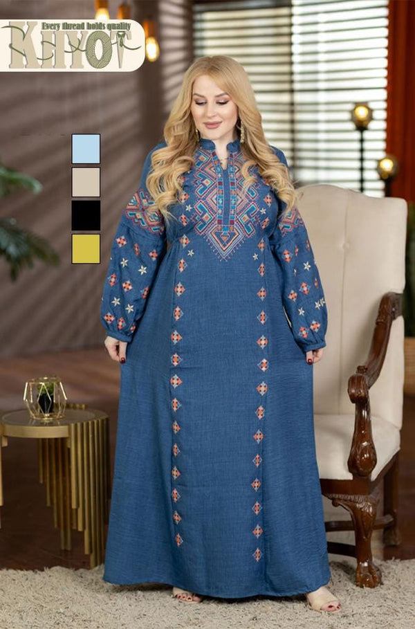 Handcrafted Bohemian women Cotton Kaftan Abaya Dress Boho Summer Dress Modest gatherings Abayas Women's Outfit, Gifts for her Ramadan Eid