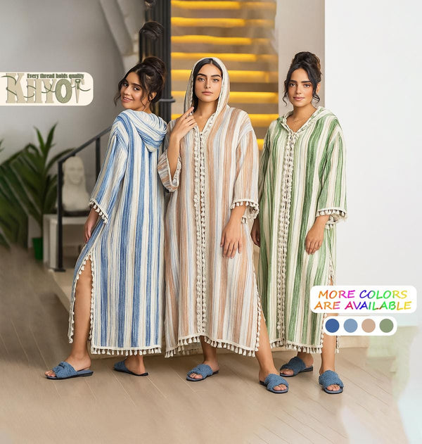 Bohemian women Hooded Kaftan Cotton caftan Abaya Dress Boho Summer Dress, gatherings Abayas Women's Outfit, Gifts  beach poolside outfit