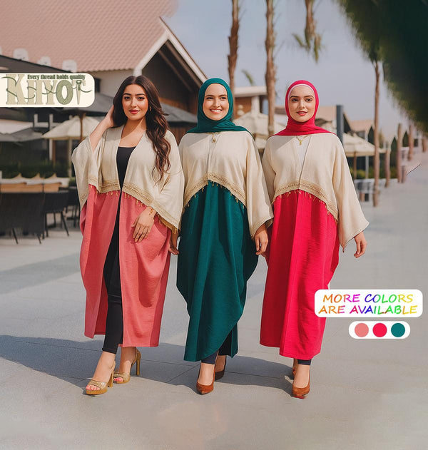 Handmade Embellished Kaftan Abaya Kimono Cardigan Dress Boho Summer Dress Modest Luxury Abaya Embroidered Women's Outfit, Gifts for her