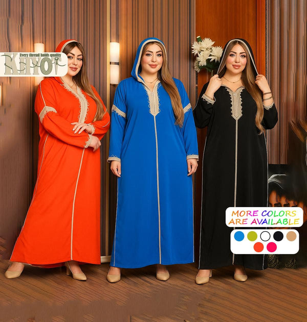 Hooded Abaya Dress Kaftan caftan Modest Muslim Clothing Long Flowing Gown Islamic Outfit for Women Eid Ramadan Wear, gifts for her