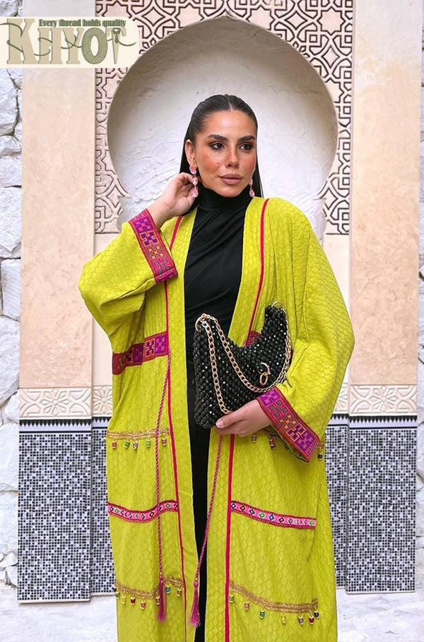 Handmade Embellished Kaftan Abaya Kimono Cardigan Dress Boho Summer Dress Modest Luxury Abaya Embroidered Women's Outfit, Gifts for her