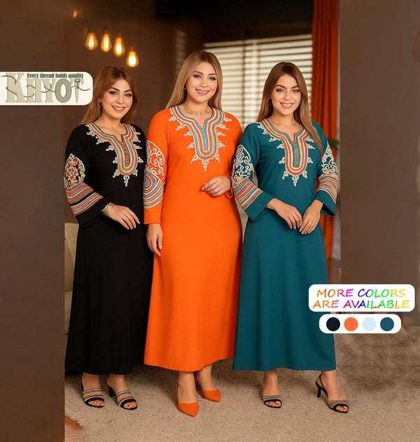 Bohemian women Cotton Kaftan Abaya Dress with Belt Boho Summer Dress Modest gatherings Abayas Women's Outfit, Gifts for her Ramadan Eid