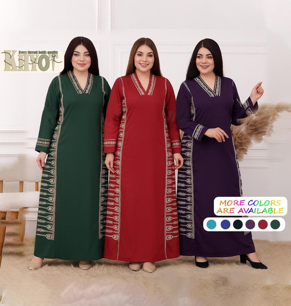 Bohemian women Cotton Kaftan Abaya floral Dress with Belt Boho Summer Dress Modest gatherings Abayas Women's Outfit, Gifts for her