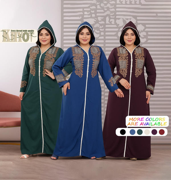 Bohemian women Hooded Cotton Kaftan Abaya Stripped Dress with Belt Boho Summer Dress Modest gatherings Abayas Women's Outfit, Gifts for her